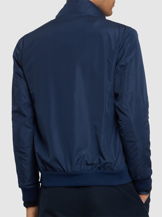 Kiton: Zipped nylon bomber jacket - Blue - men_2 | Luisa Via Roma