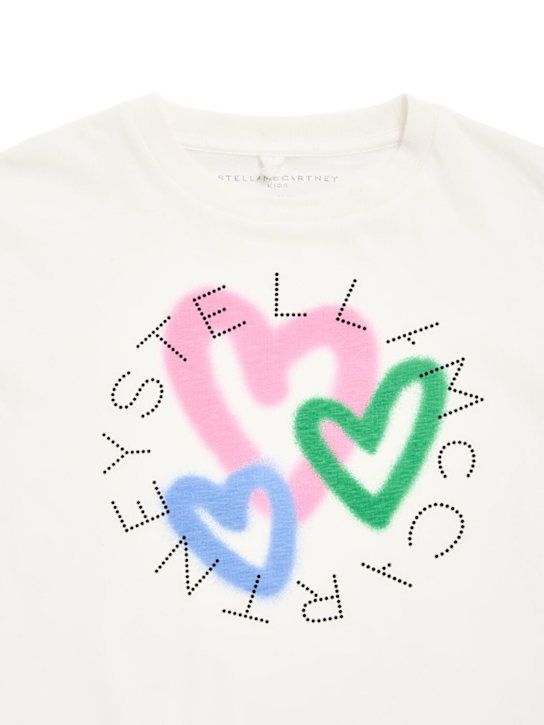 Stella McCartney Kids: コットンジャージークロップドTシャツ - ホワイト - kids-girls_1 | Luisa Via Roma