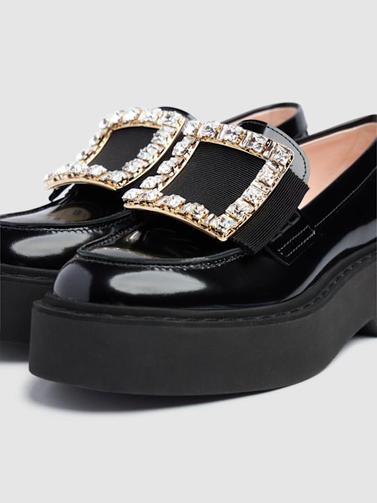 Roger Vivier: 50mm Viv Rangers patent leather loafers - Black - women_3 | Luisa Via Roma