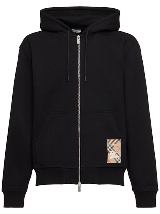 Burberry: Hoodie mit Reißverschluss „Burberry Check“ - men_0 | Luisa Via Roma