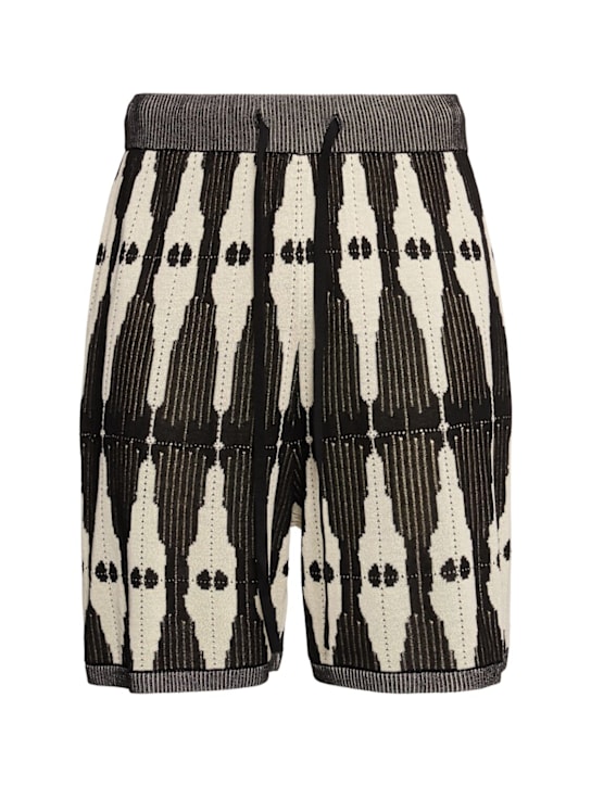 Commas: Ritual jacquard knit shorts - men_0 | Luisa Via Roma