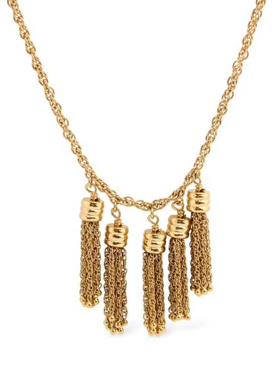 Chloé: Chloé pompom necklace - Gold - women_0 | Luisa Via Roma