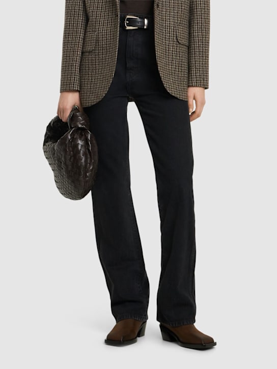 Amina Muaddi: 40mm Chiara waxed leather Chelsea boots - women_1 | Luisa Via Roma