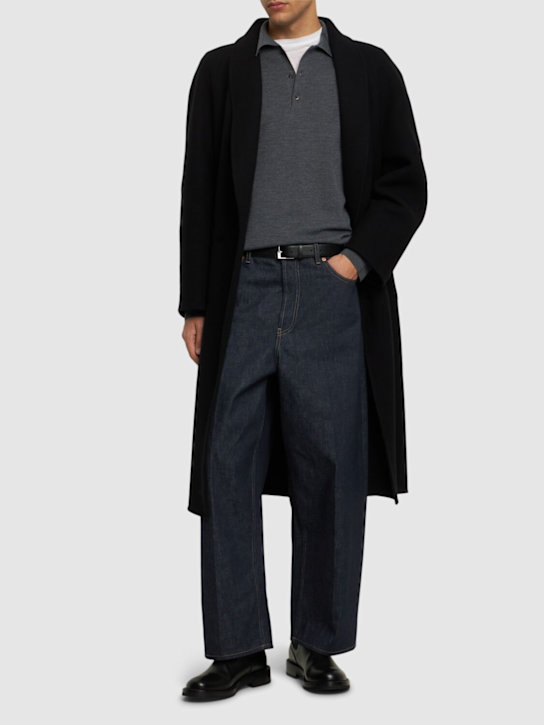 Valentino: Wide leg cotton denim jeans - Denim - men_1 | Luisa Via Roma