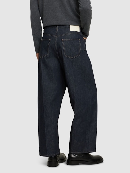 Valentino: Wide leg cotton denim jeans - Denim - men_2 | Luisa Via Roma