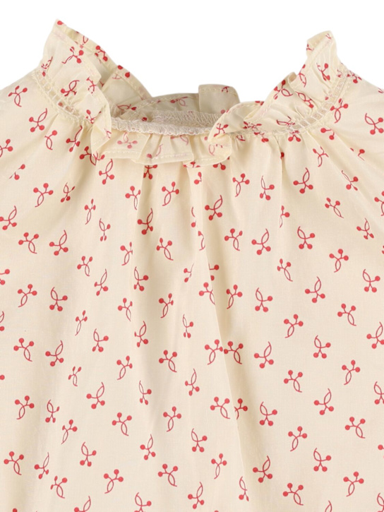 Bonpoint: コットンジャージー素材のロンパース - ホワイト/レッド - kids-girls_1 | Luisa Via Roma