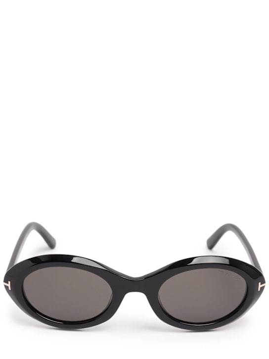 Tom Ford: Carmen round acetate sunglasses - Black/Smoke - women_0 | Luisa Via Roma