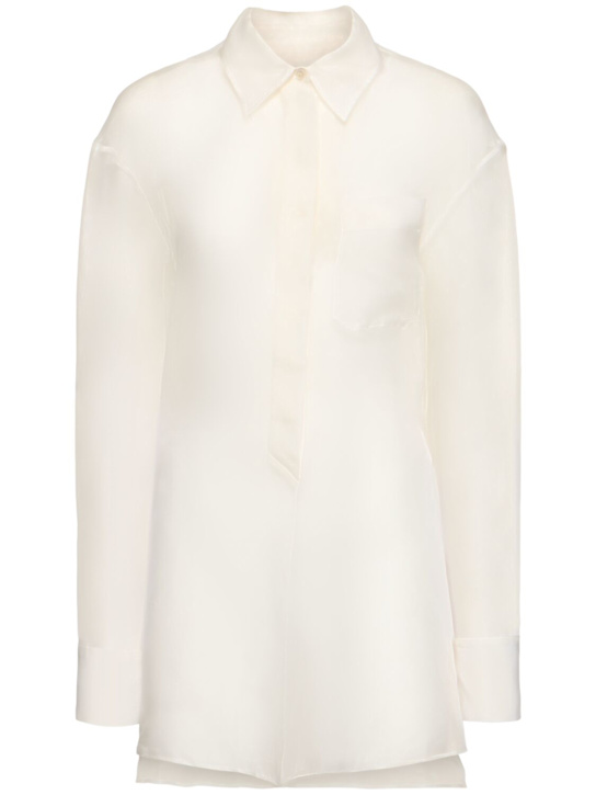 Del Core: Sheer silk chiffon shirt - women_0 | Luisa Via Roma