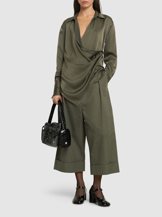 Helmut Lang: Satin wrap shirt - women_1 | Luisa Via Roma