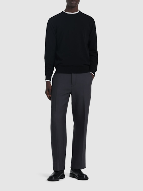 Zegna: Suéter de punto cashmere - Negro - men_1 | Luisa Via Roma