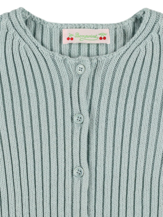 Bonpoint: コットン＆ウールニットカーディガン - ライトグリーン - kids-girls_1 | Luisa Via Roma