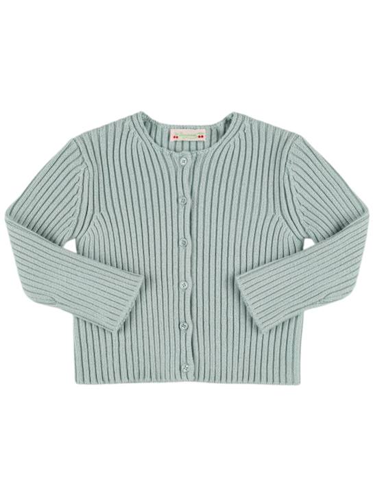 Bonpoint: コットン＆ウールニットカーディガン - ライトグリーン - kids-girls_0 | Luisa Via Roma