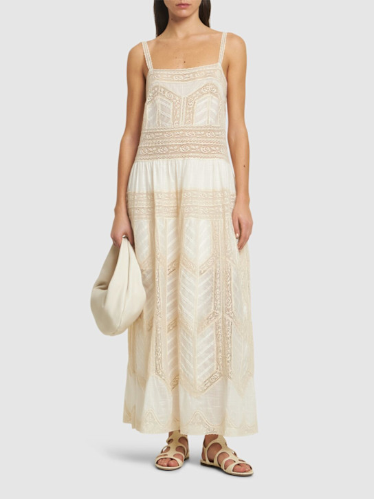 Zimmermann: Acacia lace long dress - White - women_1 | Luisa Via Roma