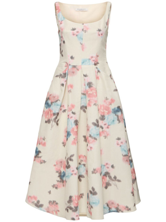 Philosophy Di Lorenzo Serafini: Floral taffeta midi dress - women_0 | Luisa Via Roma