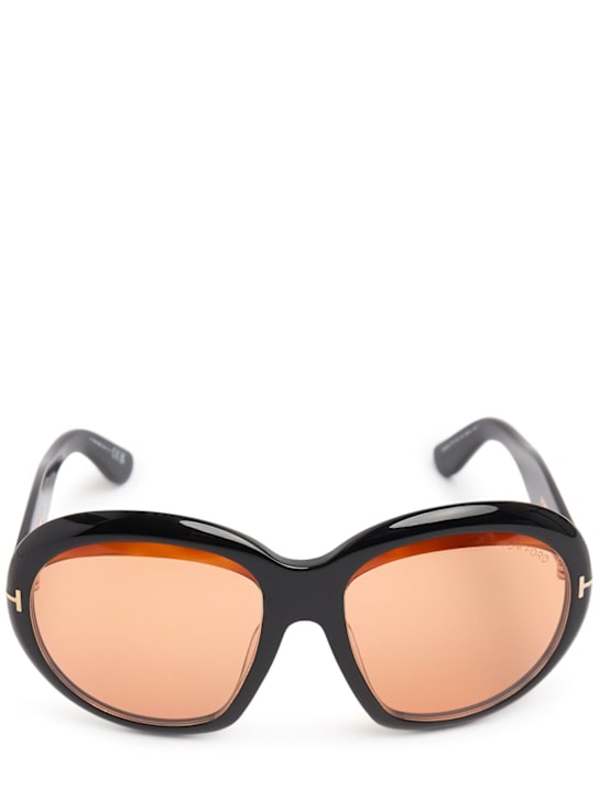 Tom Ford: Angelica round acetate sunglasses - Black/Orange - women_0 | Luisa Via Roma