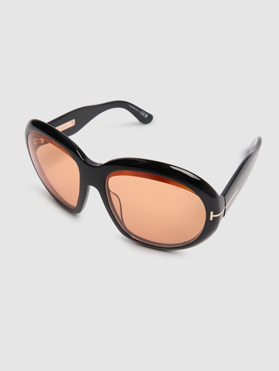 Tom Ford: Angelica round acetate sunglasses - Black/Orange - women_1 | Luisa Via Roma