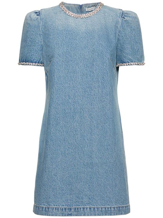 Zimmermann: Crush embellished denim mini dress - women_0 | Luisa Via Roma