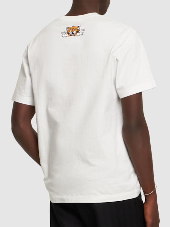 Kenzo Paris: Happy Tiger classic cotton t-shirt - Off-White - men_2 | Luisa Via Roma