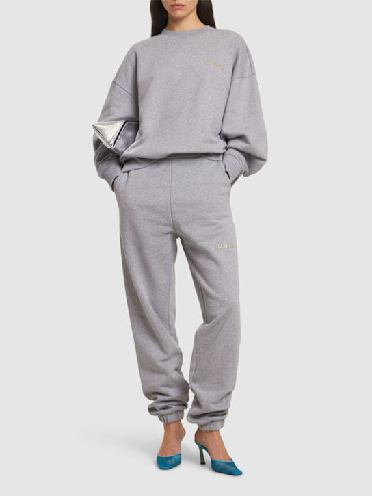 The Attico: Penny cotton jersey sweatpants - Grey - women_1 | Luisa Via Roma