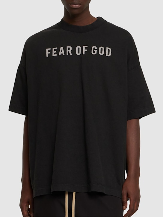 Fear of God: Short sleeve t-shirt - Black - men_2 | Luisa Via Roma