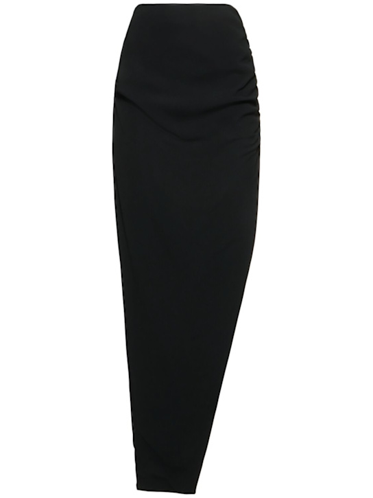 Del Core: Viscose gathered long skirt w/side split - women_0 | Luisa Via Roma