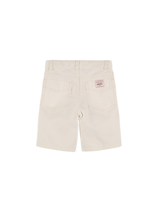 Bonpoint: コットンデニムハーフパンツ - オフホワイト - kids-boys_1 | Luisa Via Roma