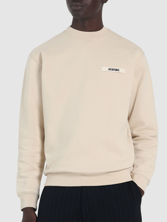 Jacquemus: Le Cotton Gros Grain sweatshirt - Beige - men_2 | Luisa Via Roma