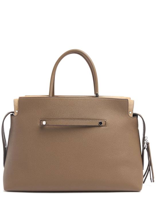 Tory Burch: Large Mercer pebbled leather satchel bag - women_0 | Luisa Via Roma