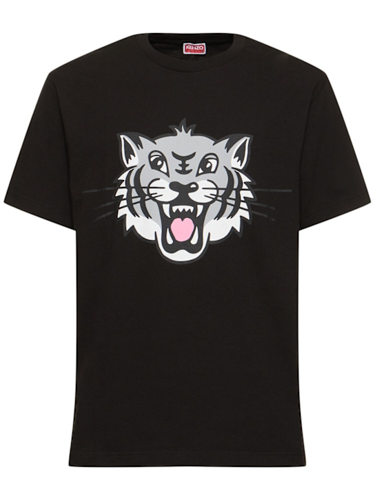 Kenzo Paris: T-shirt Happy Tiger in cotone - Nero - men_0 | Luisa Via Roma