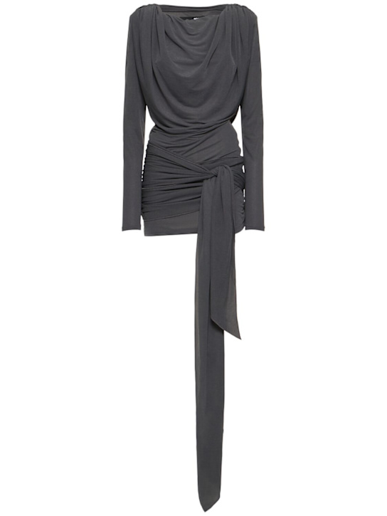 Rotate: Ligiana draped jersey mini dress - women_0 | Luisa Via Roma