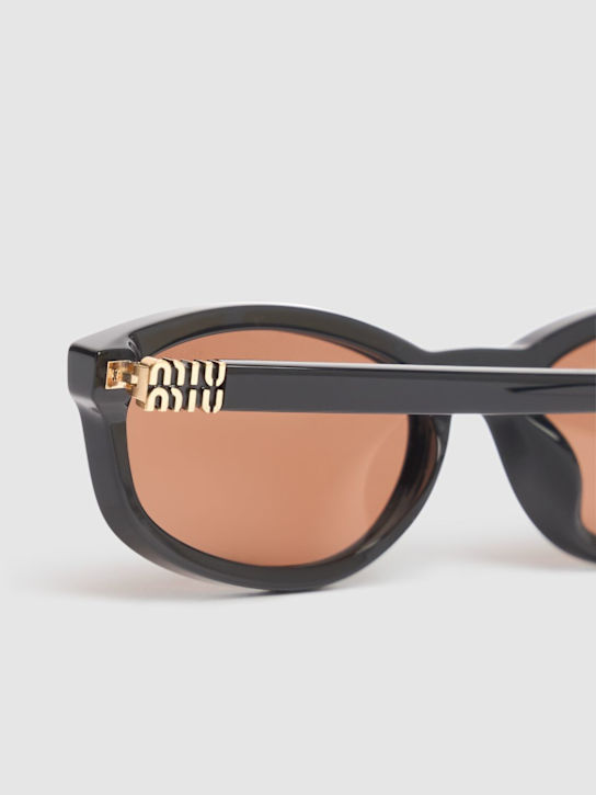 Miu Miu: Regard oval acetate sunglasses - women_3 | Luisa Via Roma