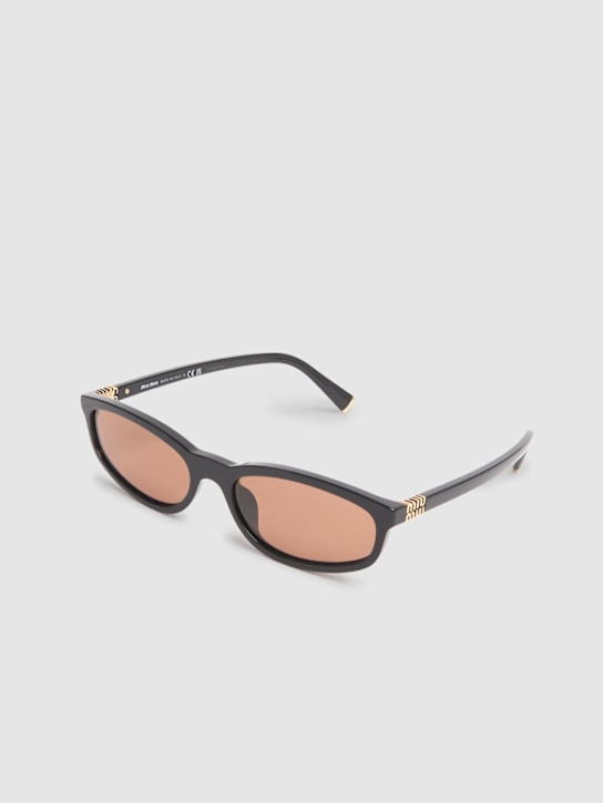Miu Miu: Regard oval acetate sunglasses - women_2 | Luisa Via Roma