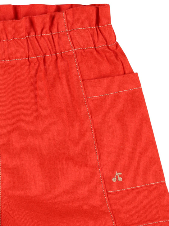 Bonpoint: コットンブレンドデニムショートパンツ - レッド - kids-girls_1 | Luisa Via Roma
