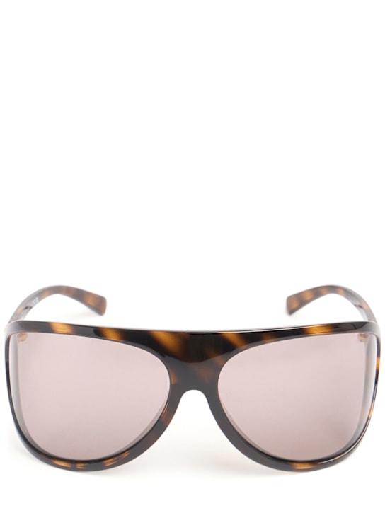 Miu Miu: Occhiali da sole in acetato oversize - Havana/Purple - women_0 | Luisa Via Roma