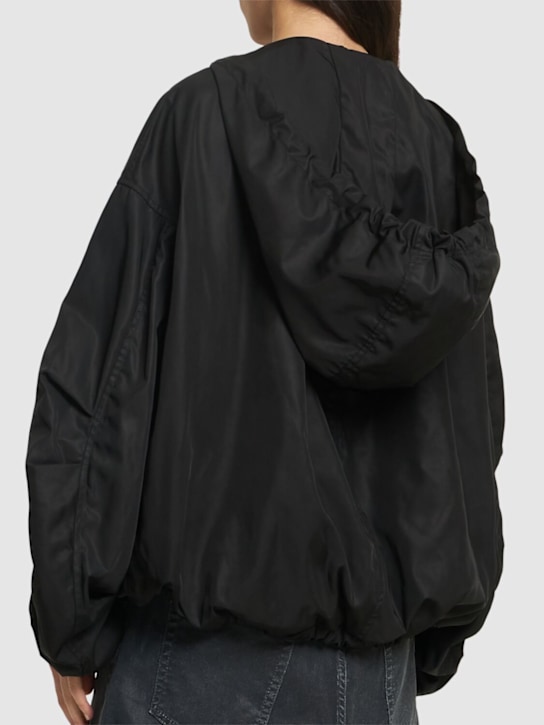 The Attico: Giacca bomber in twill con cappuccio - Nero - women_2 | Luisa Via Roma