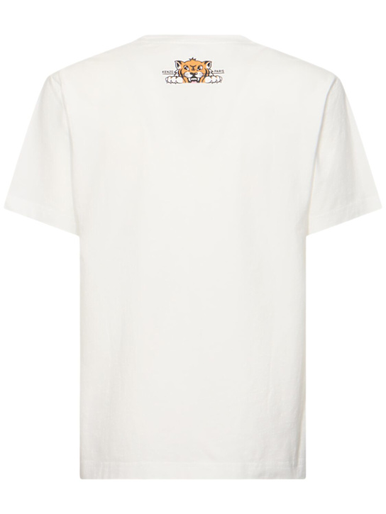 Kenzo Paris: Happy Tiger classic cotton t-shirt - Off-White - men_3 | Luisa Via Roma