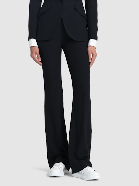 McQueen: 45mm leather sneakers - White/Black - women_1 | Luisa Via Roma