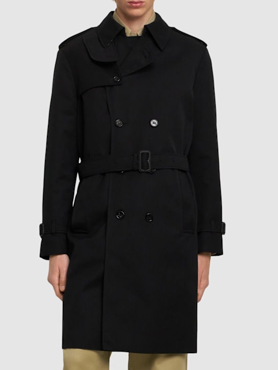 Burberry: Trench Narrow doppiopetto - Nero - men_3 | Luisa Via Roma