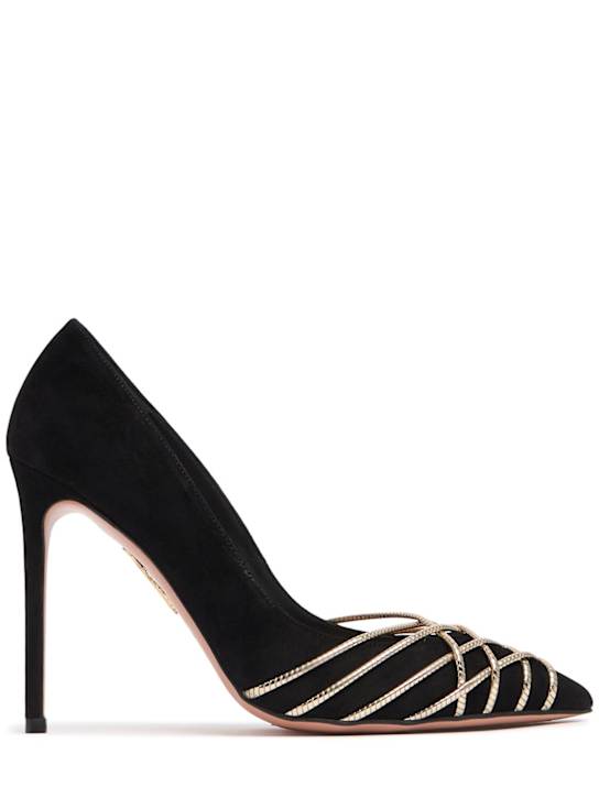 Aquazzura: 105mm Magnetic suede pumps - women_0 | Luisa Via Roma