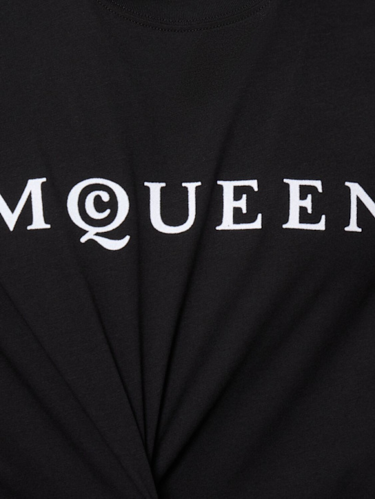 McQueen: Logo cotton t-shirt - Black - men_4 | Luisa Via Roma