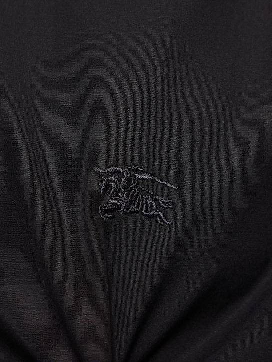 Burberry: Regular fit cotton short sleeve shirt - Black - men_4 | Luisa Via Roma