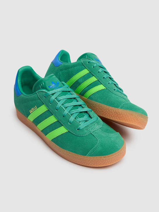 adidas Originals: Gazelle lace-up sneakers - Green - kids-boys_1 | Luisa Via Roma