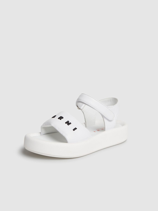 Marni Junior: Sandali con logo stampato - Bianco - kids-girls_1 | Luisa Via Roma
