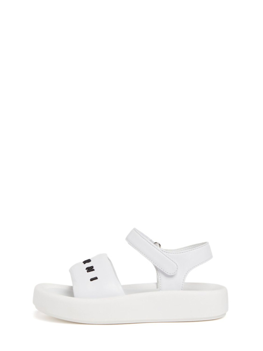 Marni Junior: Sandali con logo stampato - Bianco - kids-girls_0 | Luisa Via Roma