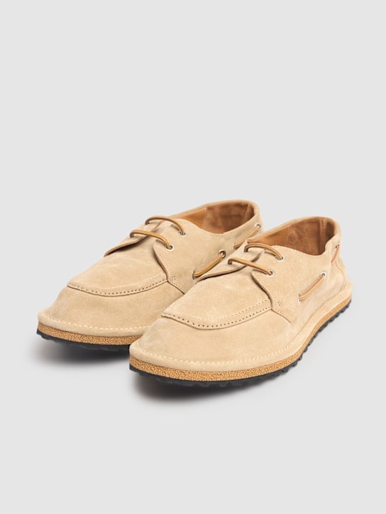 Dries Van Noten: Suede lace-up loafers - men_1 | Luisa Via Roma