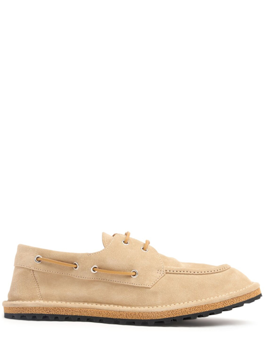 Dries Van Noten: Suede lace-up loafers - men_0 | Luisa Via Roma