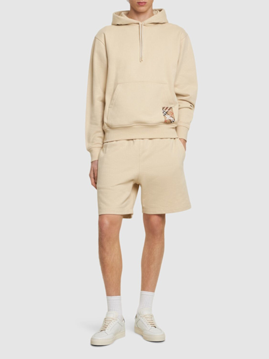 Burberry: Burberry Check label hoodie - men_1 | Luisa Via Roma