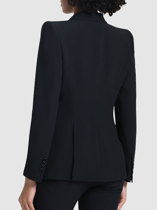 McQueen: 叶绉单排扣修身夹克 - 黑色 - women_2 | Luisa Via Roma