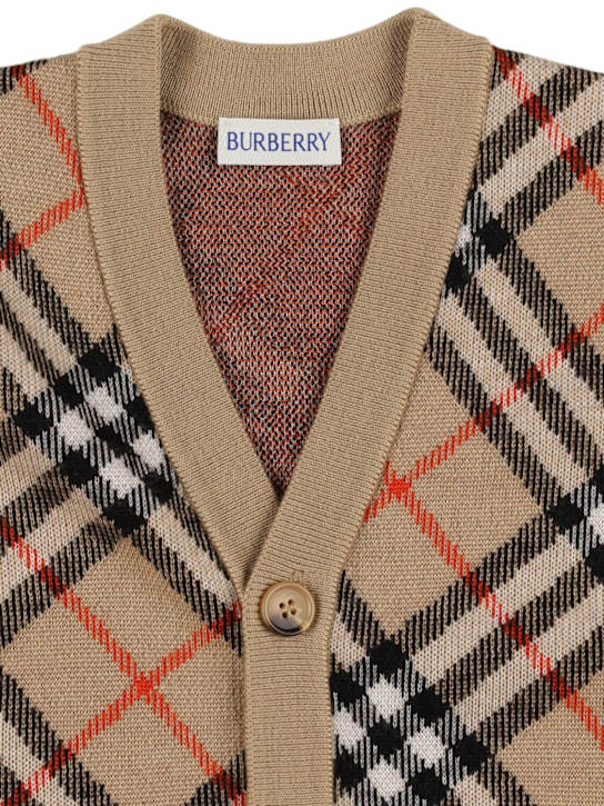 Burberry: Cardigan in maglia di lana - kids-girls_1 | Luisa Via Roma