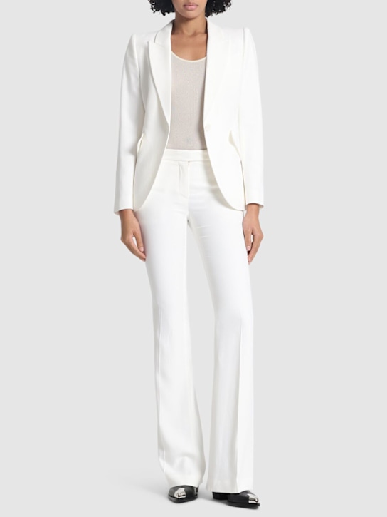 McQueen: Flared leaf crepe pants - Light Ivory - women_1 | Luisa Via Roma